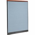 Interion By Global Industrial Interion Deluxe Office Partition Panel with Pass Thru Cable, 60-1/4inW x 77-1/2inH, Blue 277569PBL